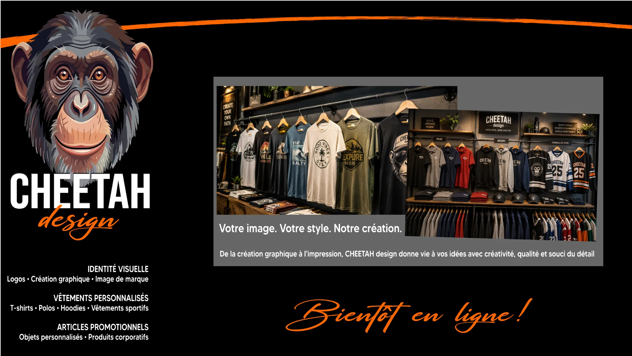 CHEETAH design — vêtements personnalisés, impression DTF, identité visuelle et articles promotionnels
